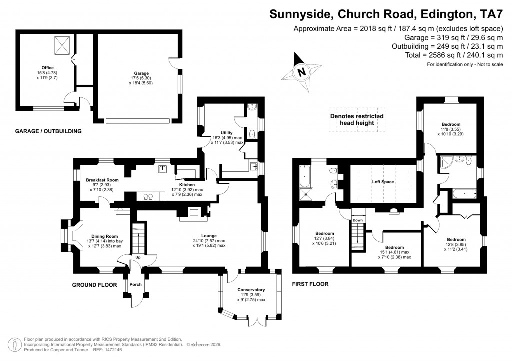 Floorplans For Church Road, Edington, Somerset