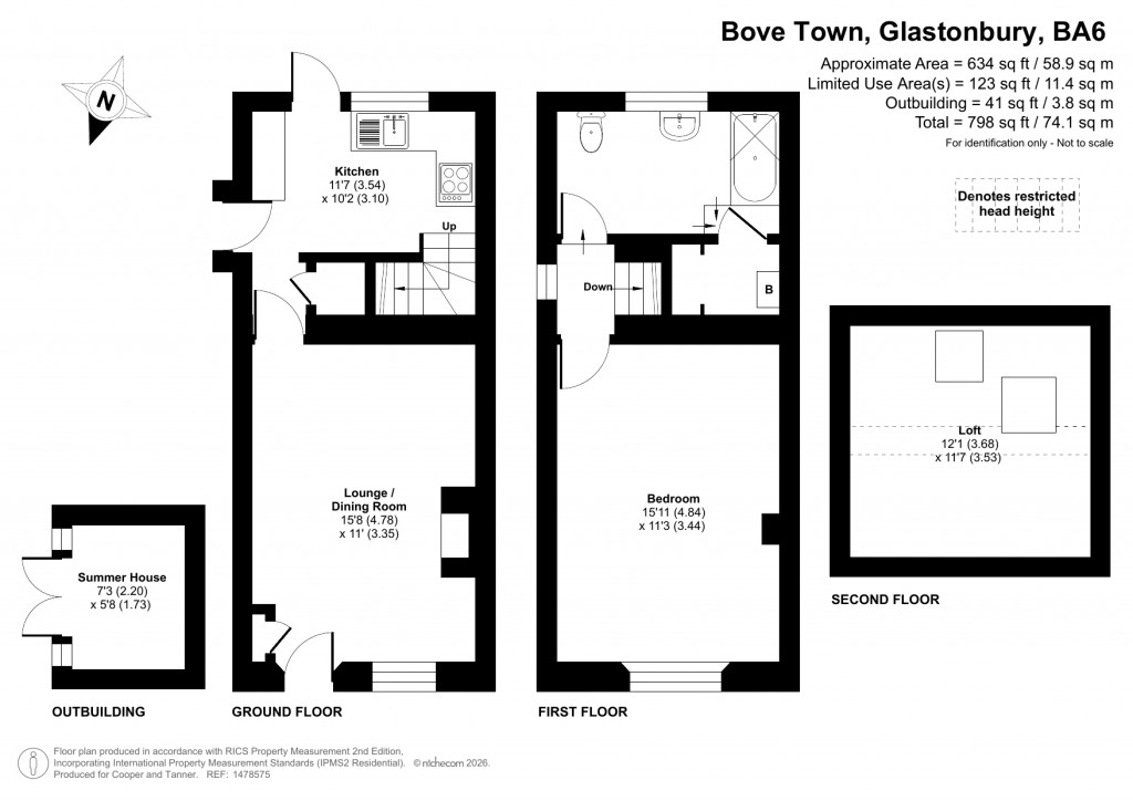 Floorplans For Bove Town, Glastonbury, Somerset