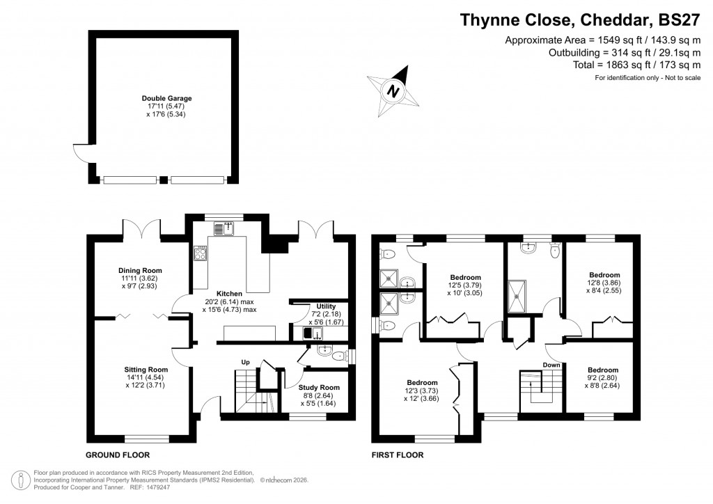 Floorplans For Thynne Close, Cheddar, Somerset