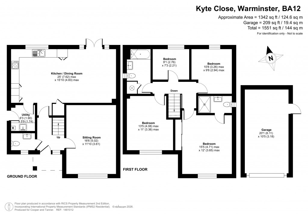 Floorplans For Kyte Close, Warminster, Wiltshire