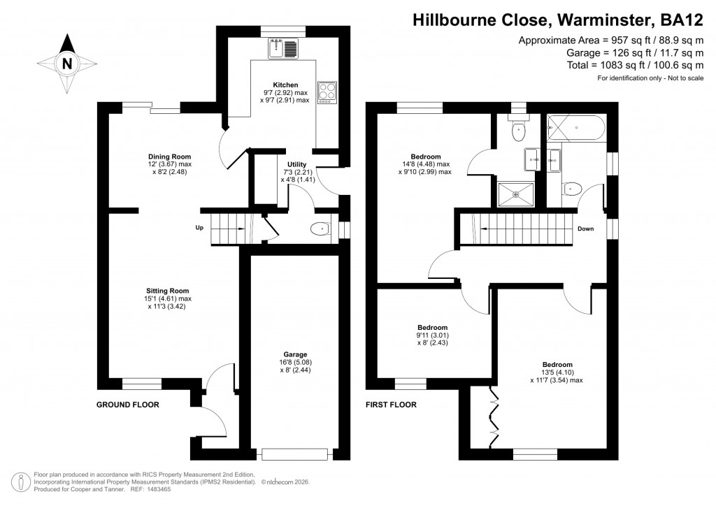 Floorplans For Hillbourne Close, Warminster, Wiltshire