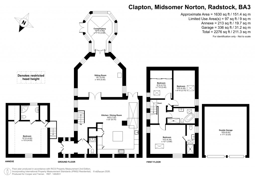 Floorplans For Clapton, Midsomer Norton, Radstock, Somerset