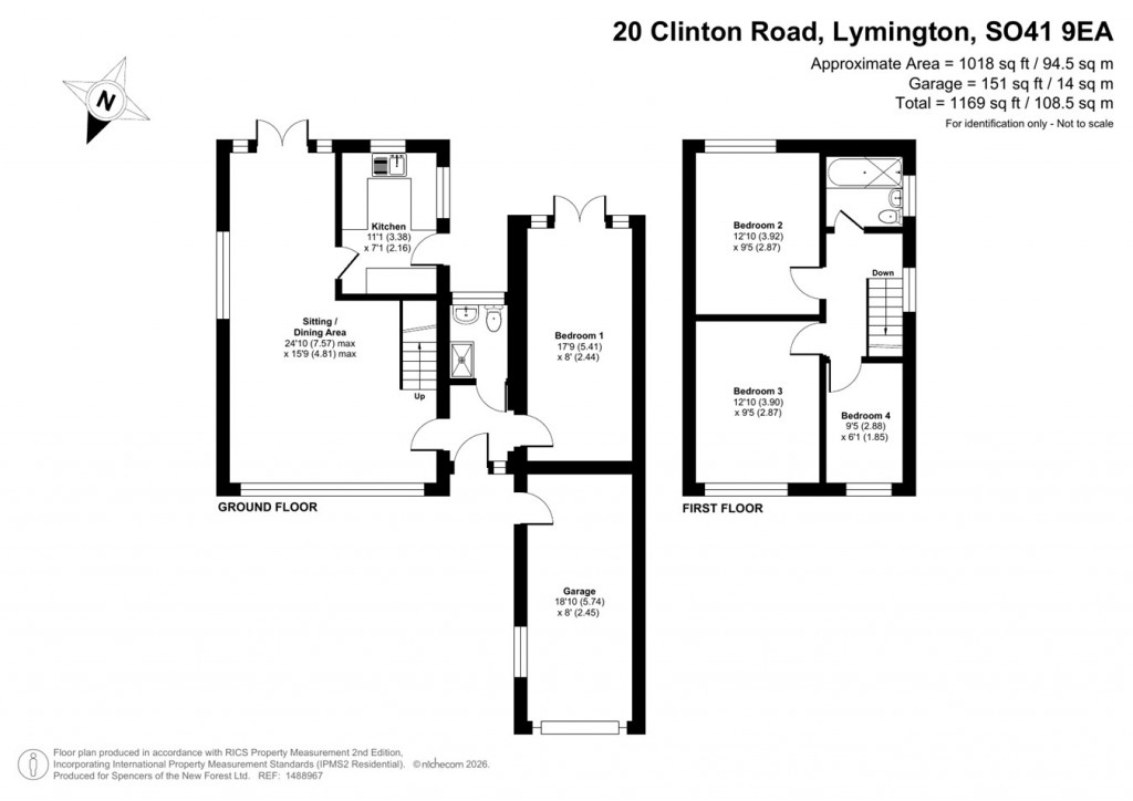Floorplans For Clinton Road, Lymington, SO41