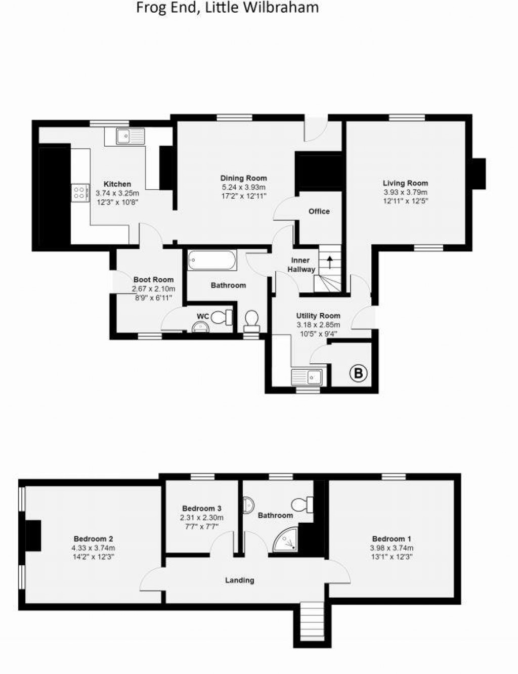 Floorplans For Fen Road, Little Wilbraham, Cambridge
