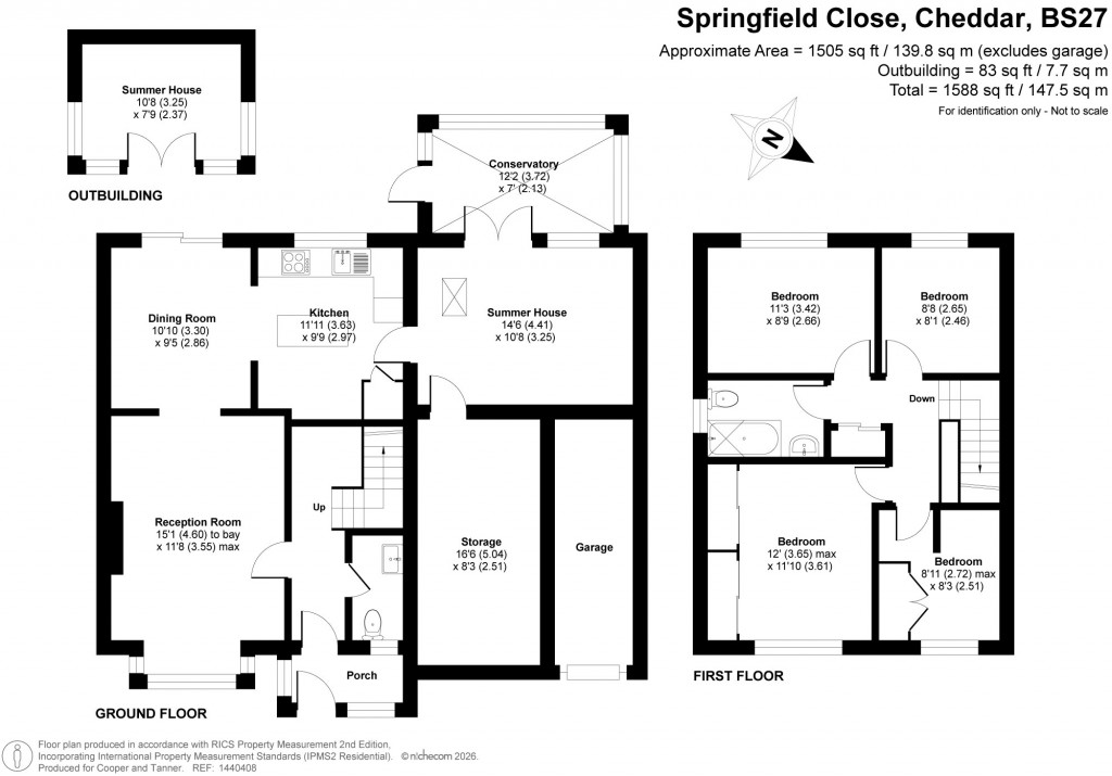Floorplans For Springfield Close, Cheddar, Somerset