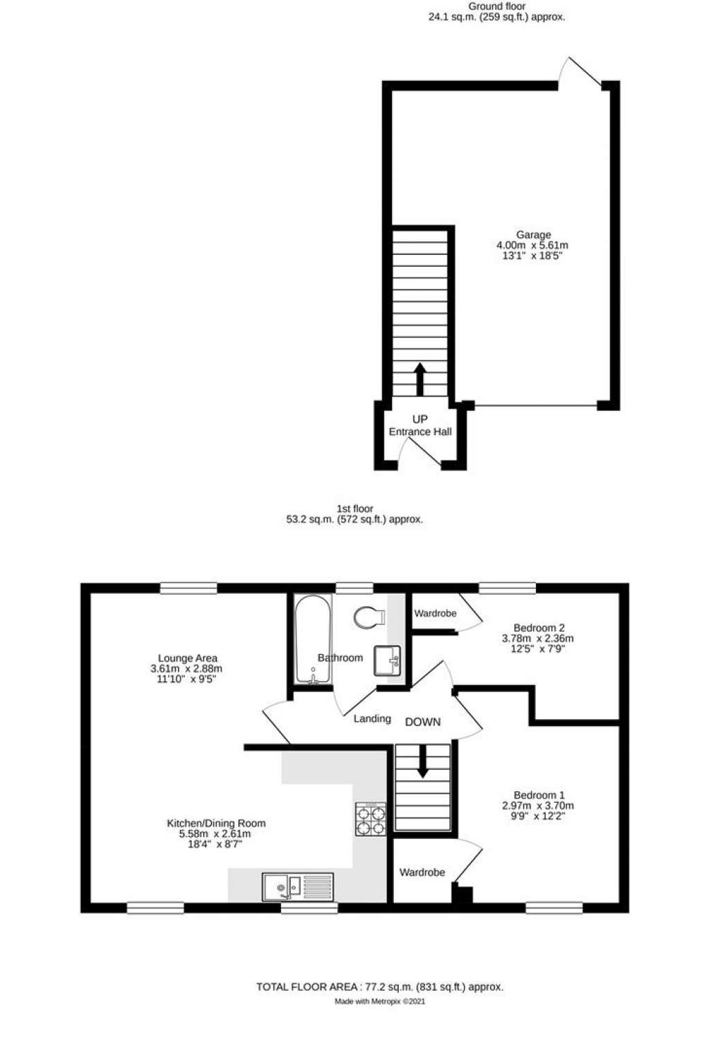 Floorplans For Canal View, Bathpool, Taunton