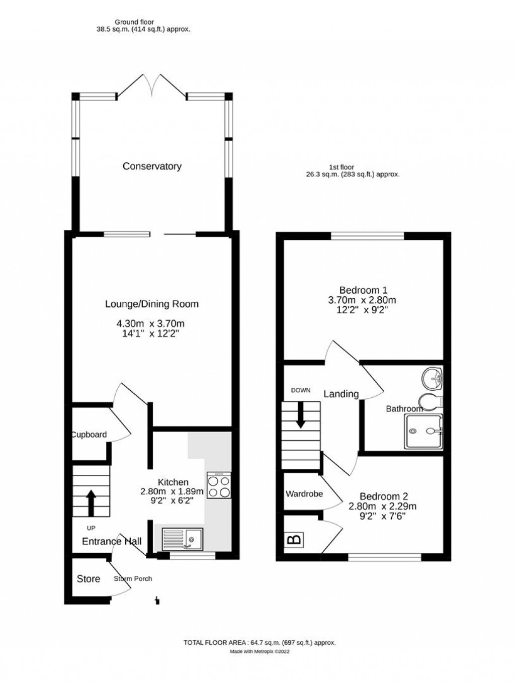 Floorplans For Dowell Close, Taunton