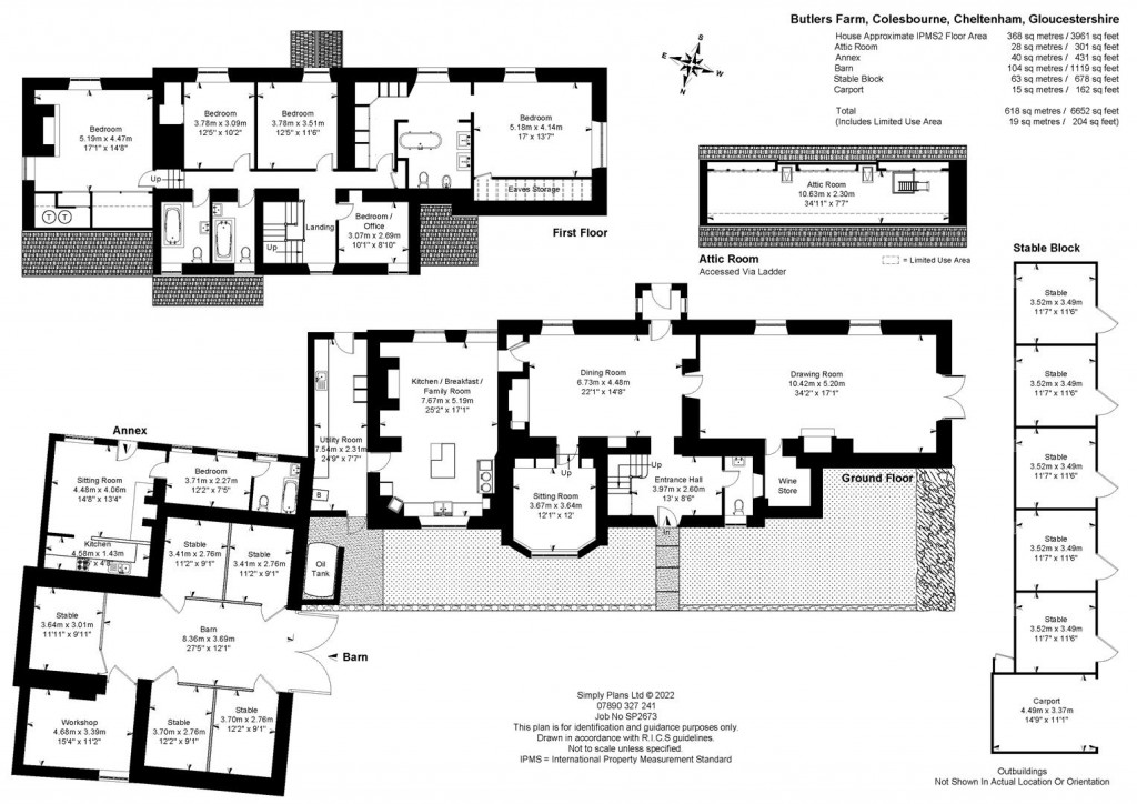 Floorplans For Colesbourne, Gloucestershire