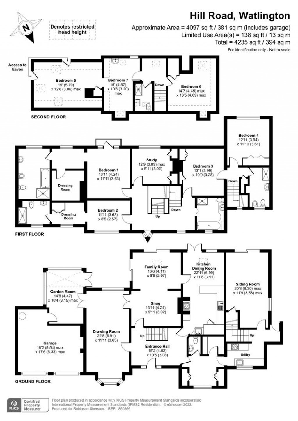 Floorplans For Hill Road, Watlington