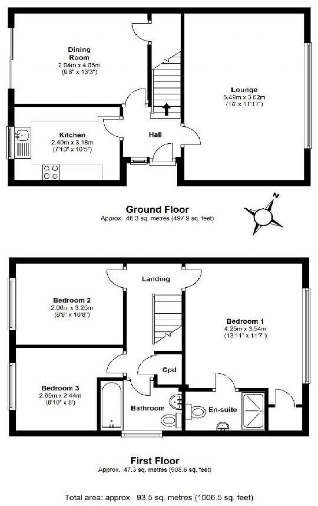 Floorplans For Flambards Close, Meldreth, Royston
