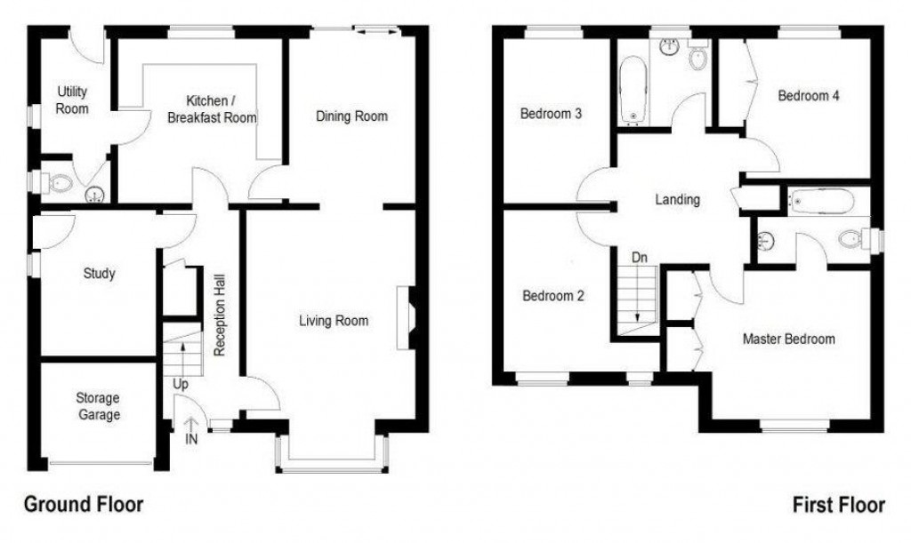 Floorplans For Saxon Way, Willingham, Cambridge