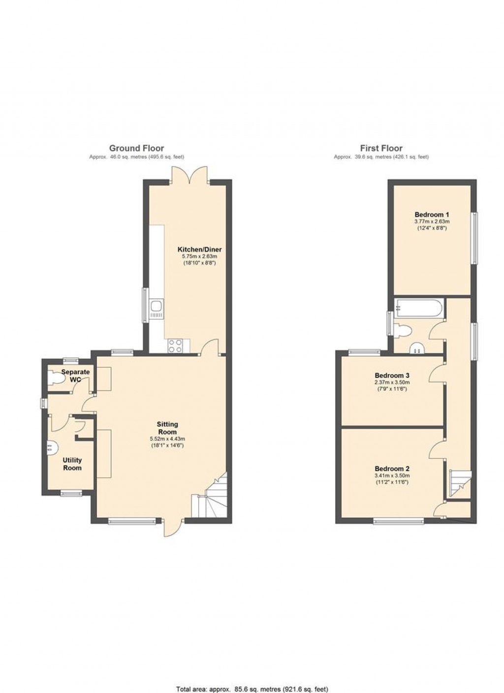 Floorplans For Mill Corner, Soham, Ely