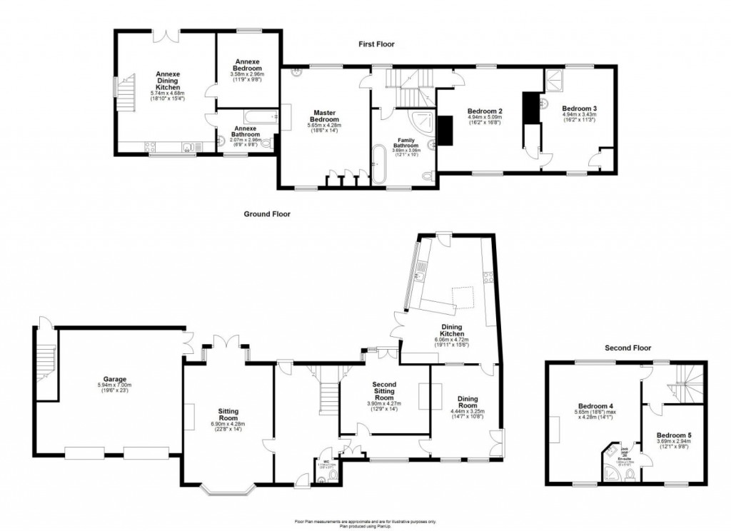 Floorplans For 5 BEDS & ANNEXE - Upper Church Street, Syston, Leicester