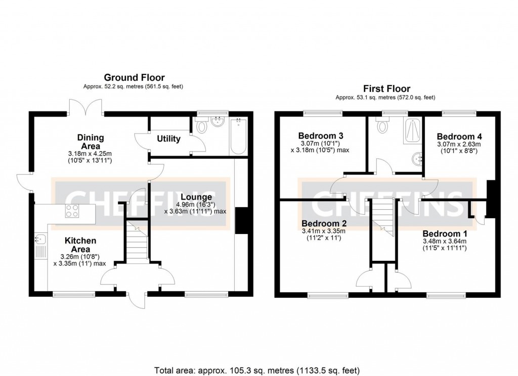 Floorplans For Lawn Lane, Little Downham, Ely