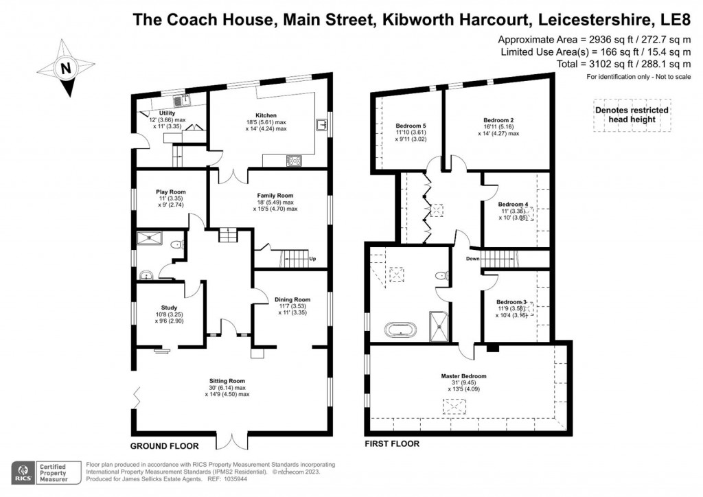 Floorplans For The Coach House, Main Street, Kibworth Harcourt