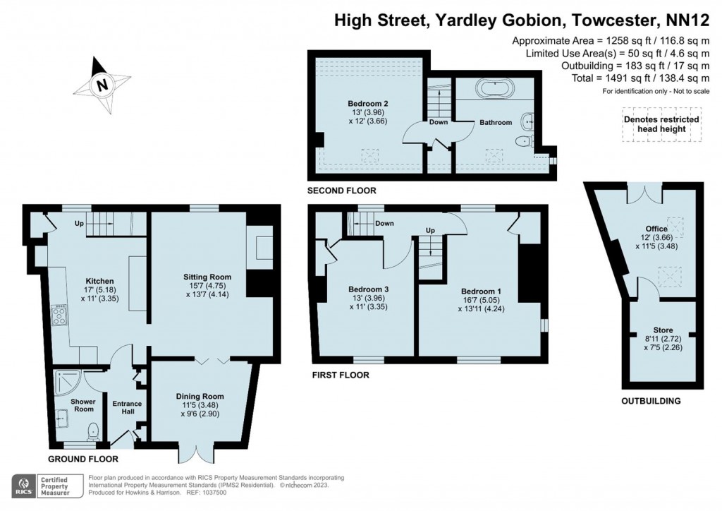 Floorplans For High Street, Yardley Gobion