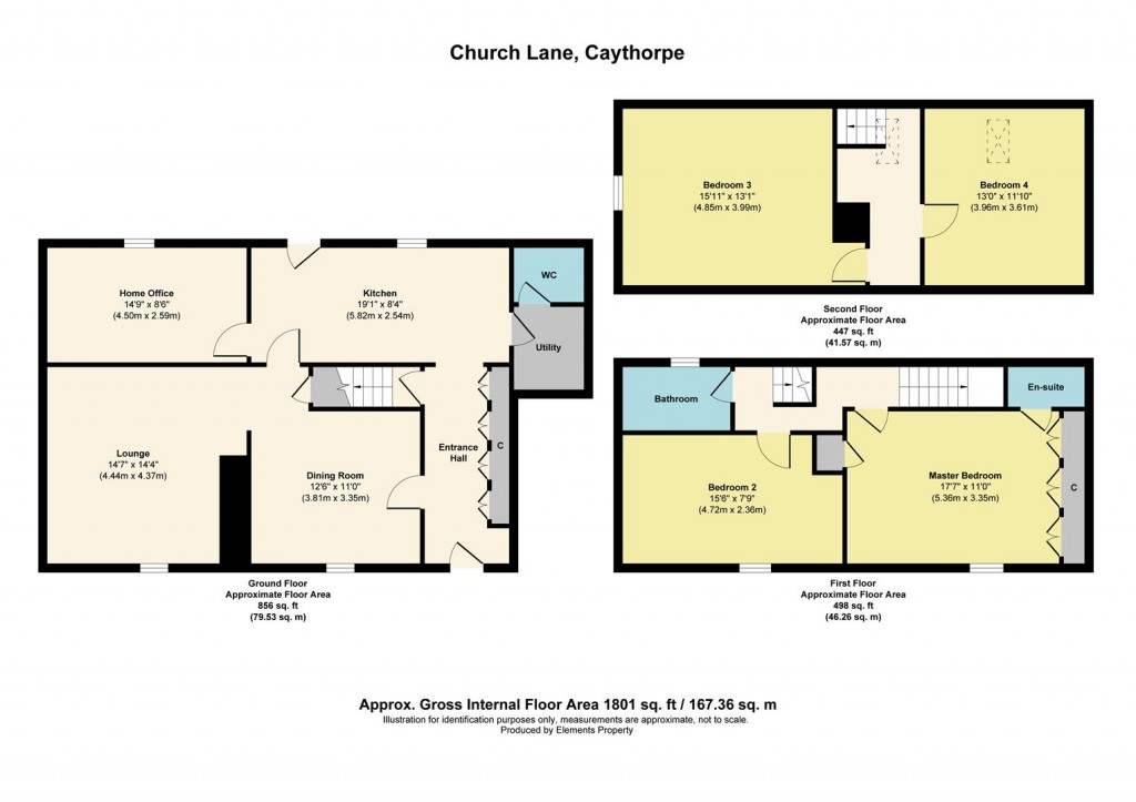 Floorplans For Church Lane, Caythorpe, Grantham