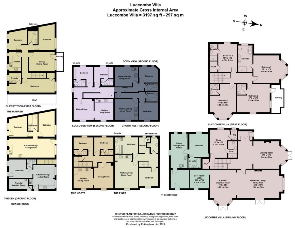 Floorplans For Luccombe, Isle Of Wight