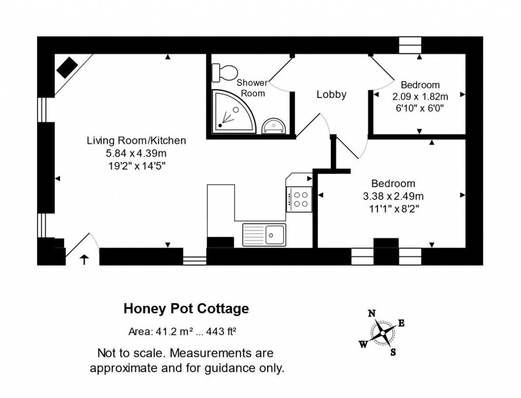 Floorplans For Honeypot Cottage, Berehayes, Whitchurch Canonicorum