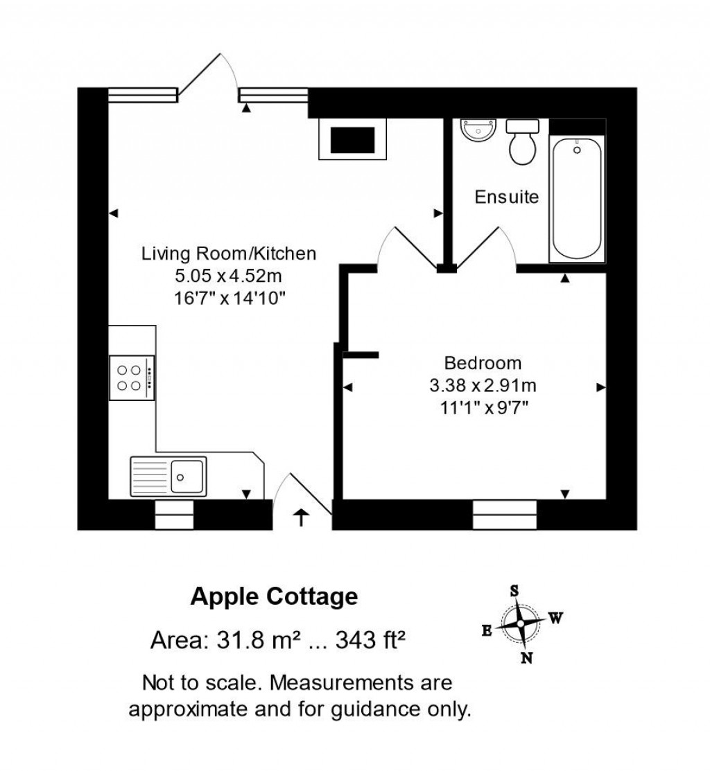 Floorplans For Apple Cottage, Berehayes, Whitchurch Canonicorum,