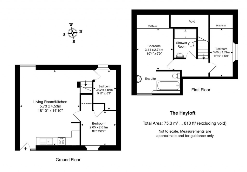 Floorplans For Hayloft, Berehayes Farm, Whitchurch Canonicorum