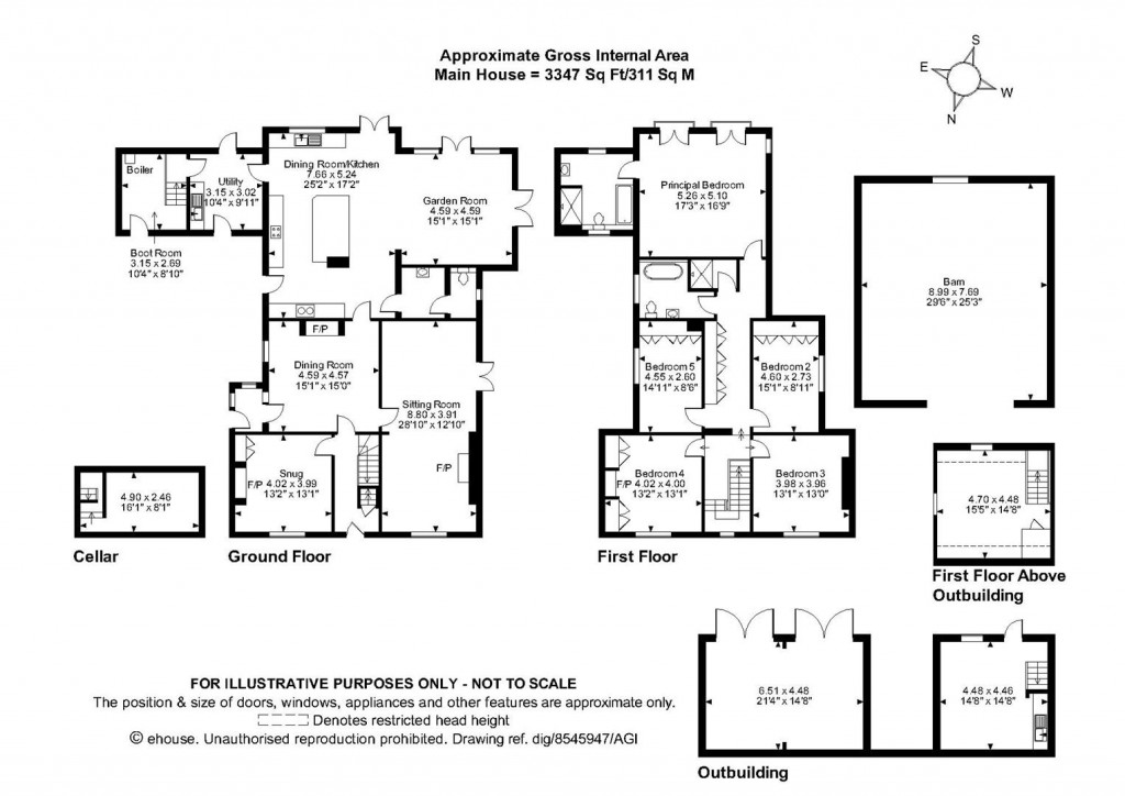 Floorplans For The Chestnuts, Burton Overy, Leicestershire