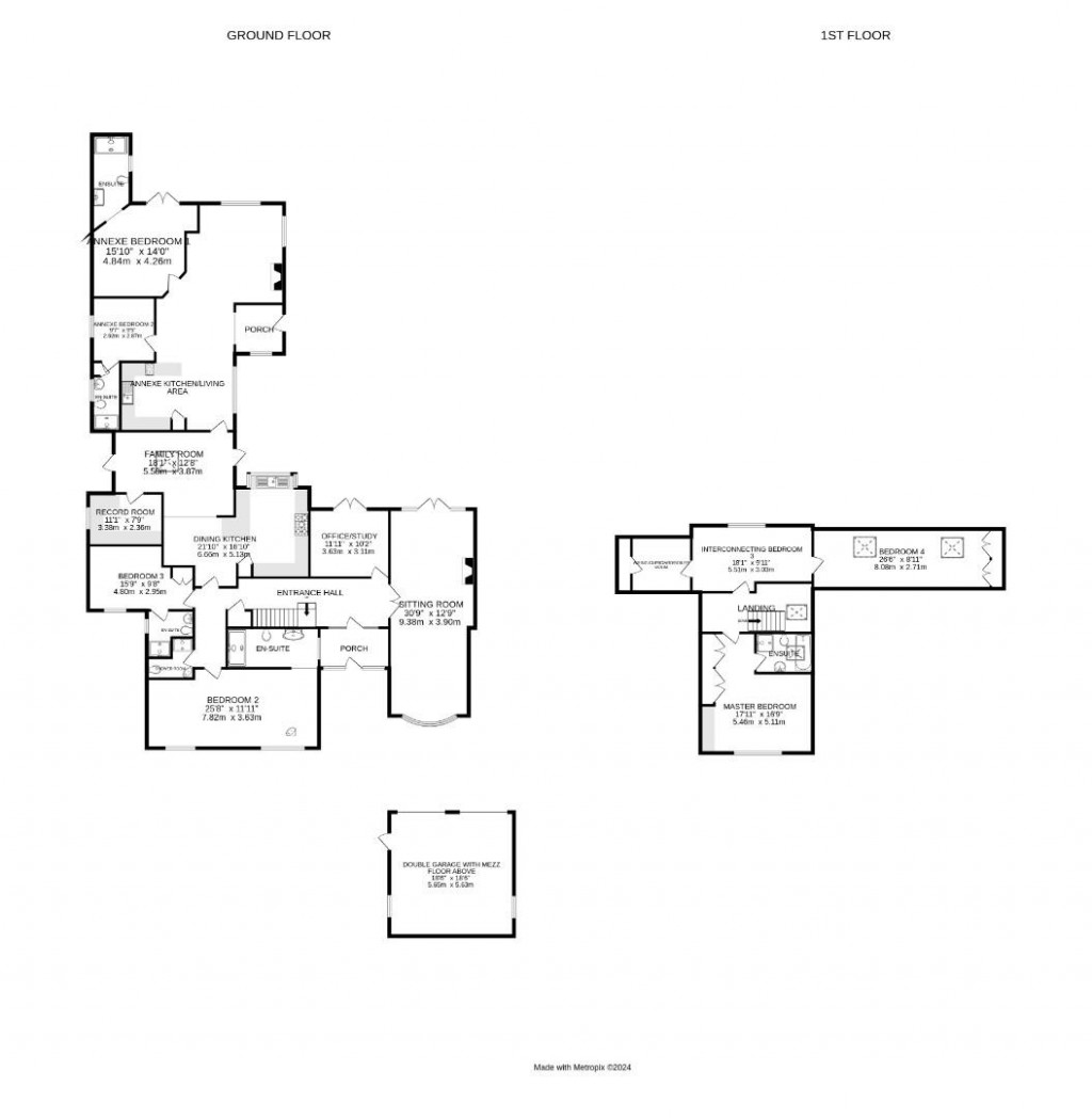 Floorplans For DETACHED HOUSE & ANNEXE, Station Lane, Scraptoft, Leicestershire