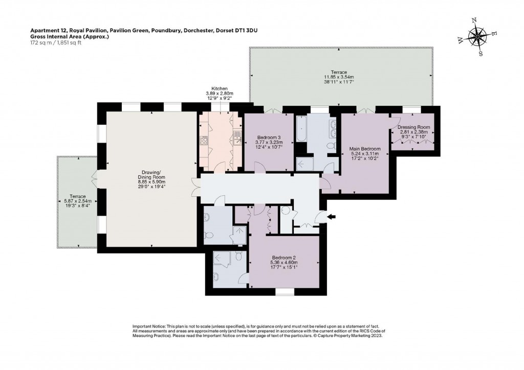 Floorplans For Apartment 12 Royal Pavilion, Pavilion Green, Poundbury