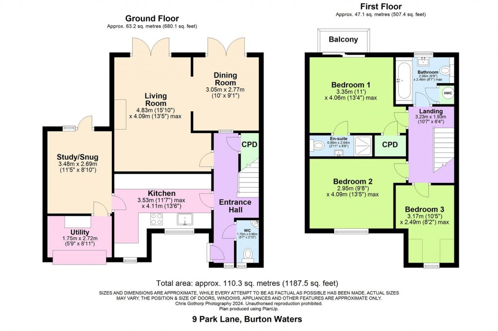 Floorplans For Park Lane, Burton Waters, Lincoln