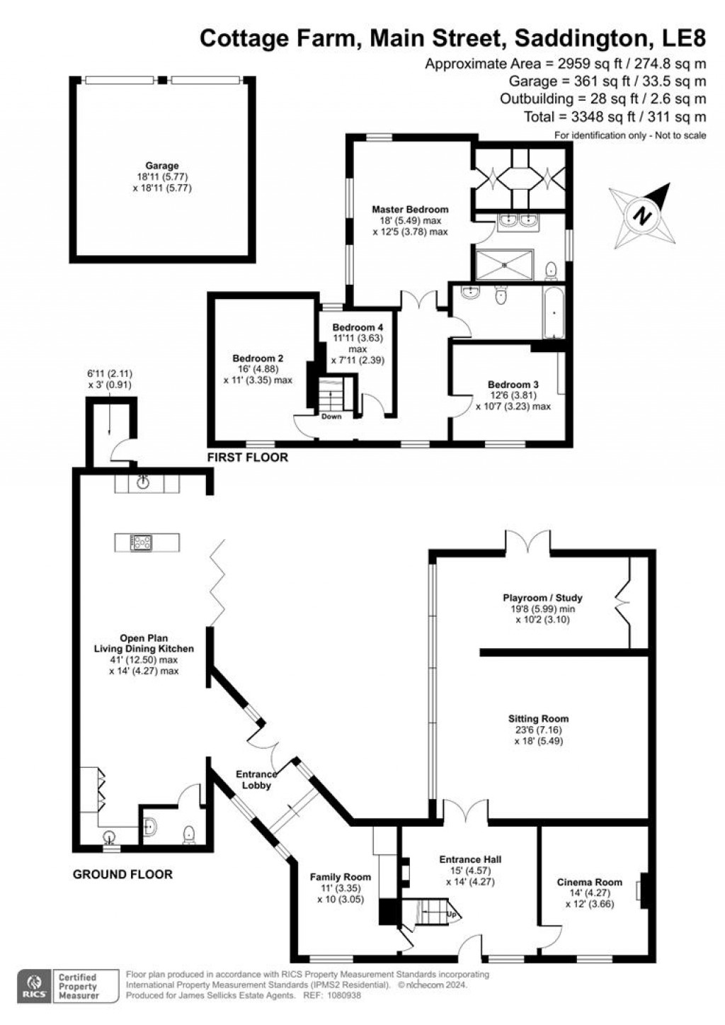 Floorplans For Cottage Farm, Saddington, Leicestershire