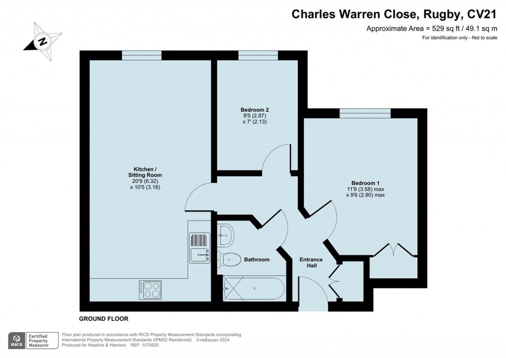 Floorplans For Charles Warren Close, Rugby, CV21