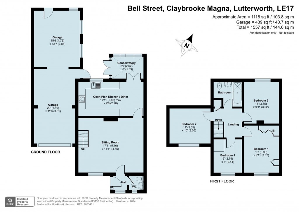 Floorplans For Bell Street, Claybrooke Magna, Lutterworth