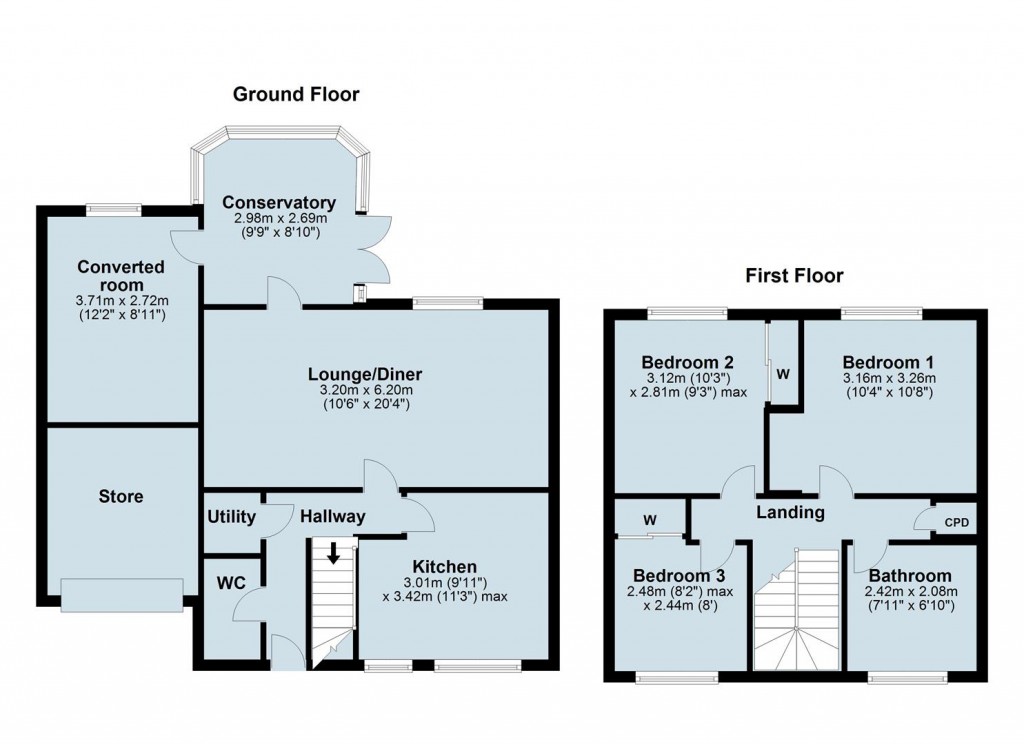 Floorplans For Anson Close, Daventry NN11
