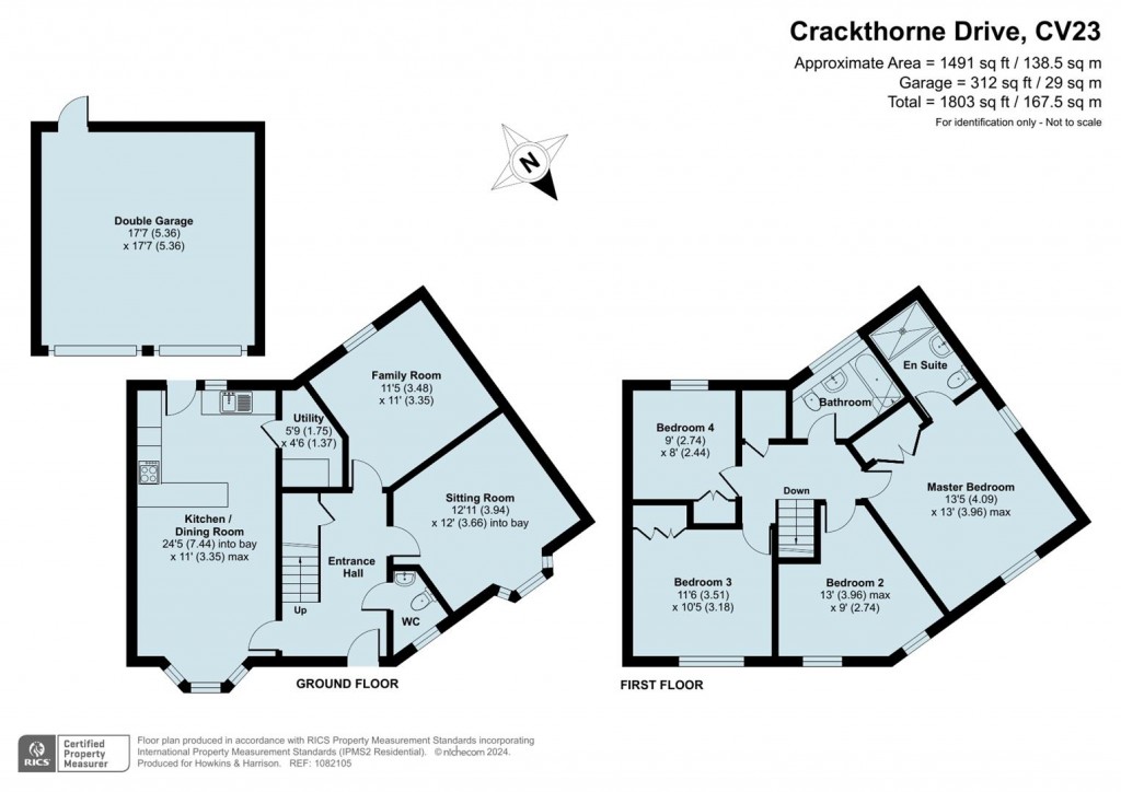 Floorplans For Crackthorne Drive, Coton Park, Rugby