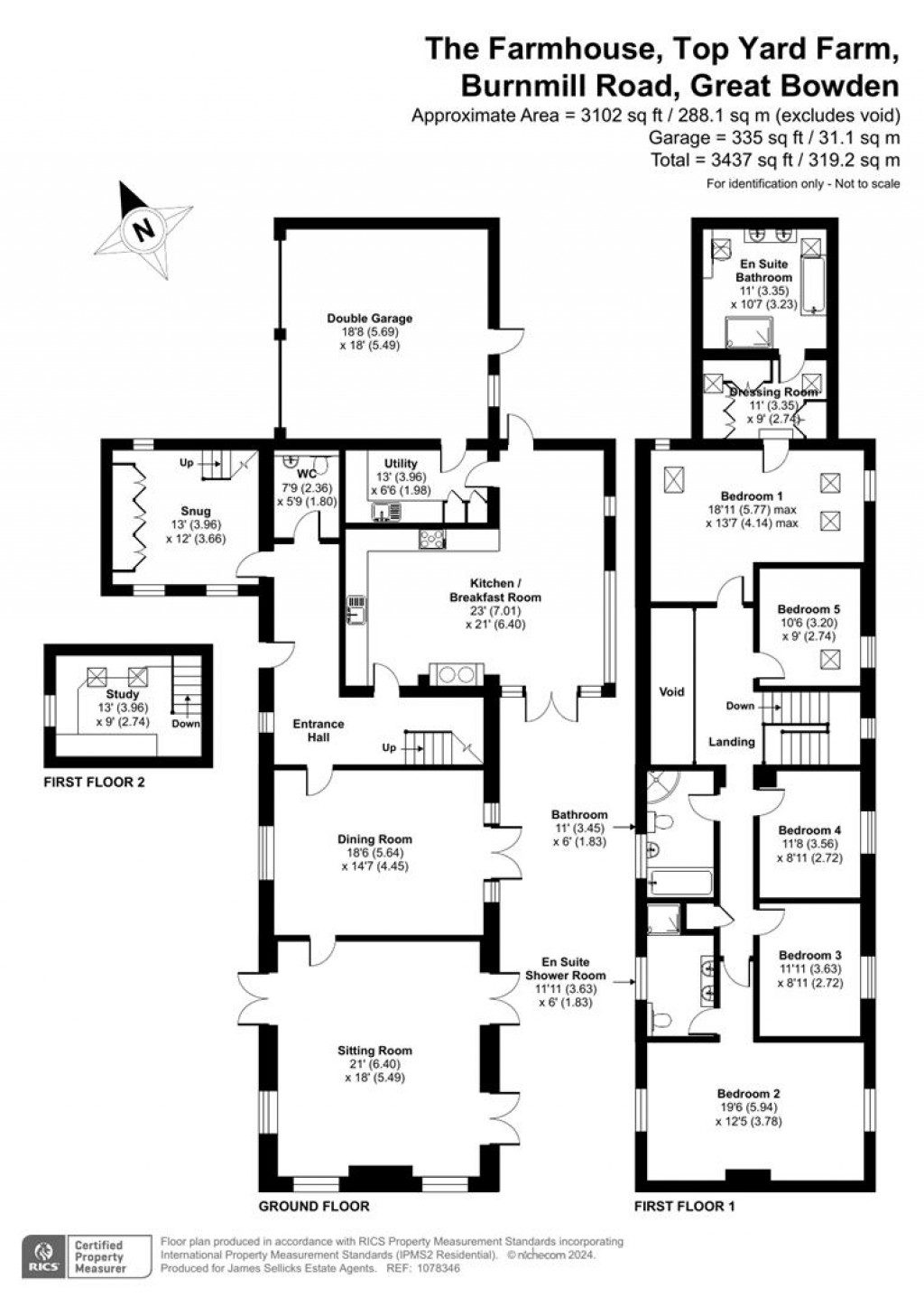 Floorplans For The Farmhouse, Top Yard Farm, Burnmill Road, Great Bowden, Leicestershire