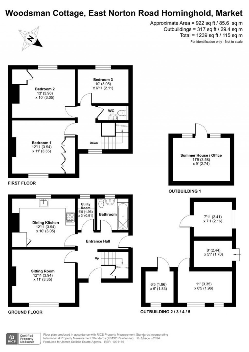 Floorplans For Woodmans Cottage, Horninghold, Market Harborough