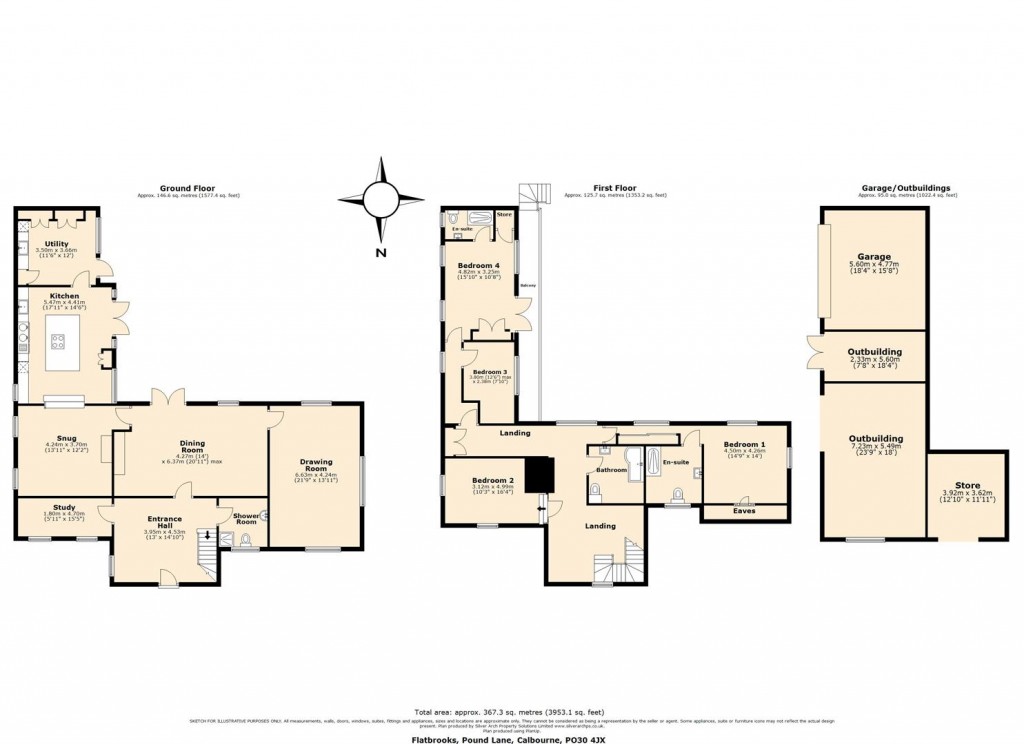 Floorplans For Calbourne, Isle of Wight