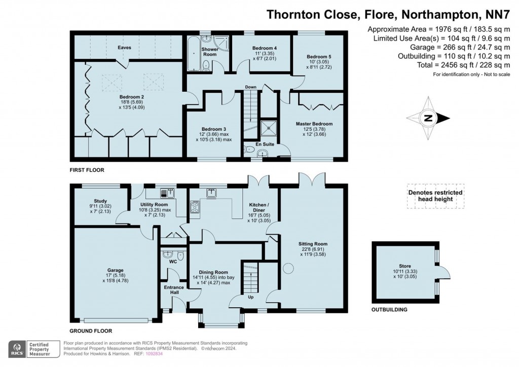 Floorplans For Thornton Close, Flore, Northampton