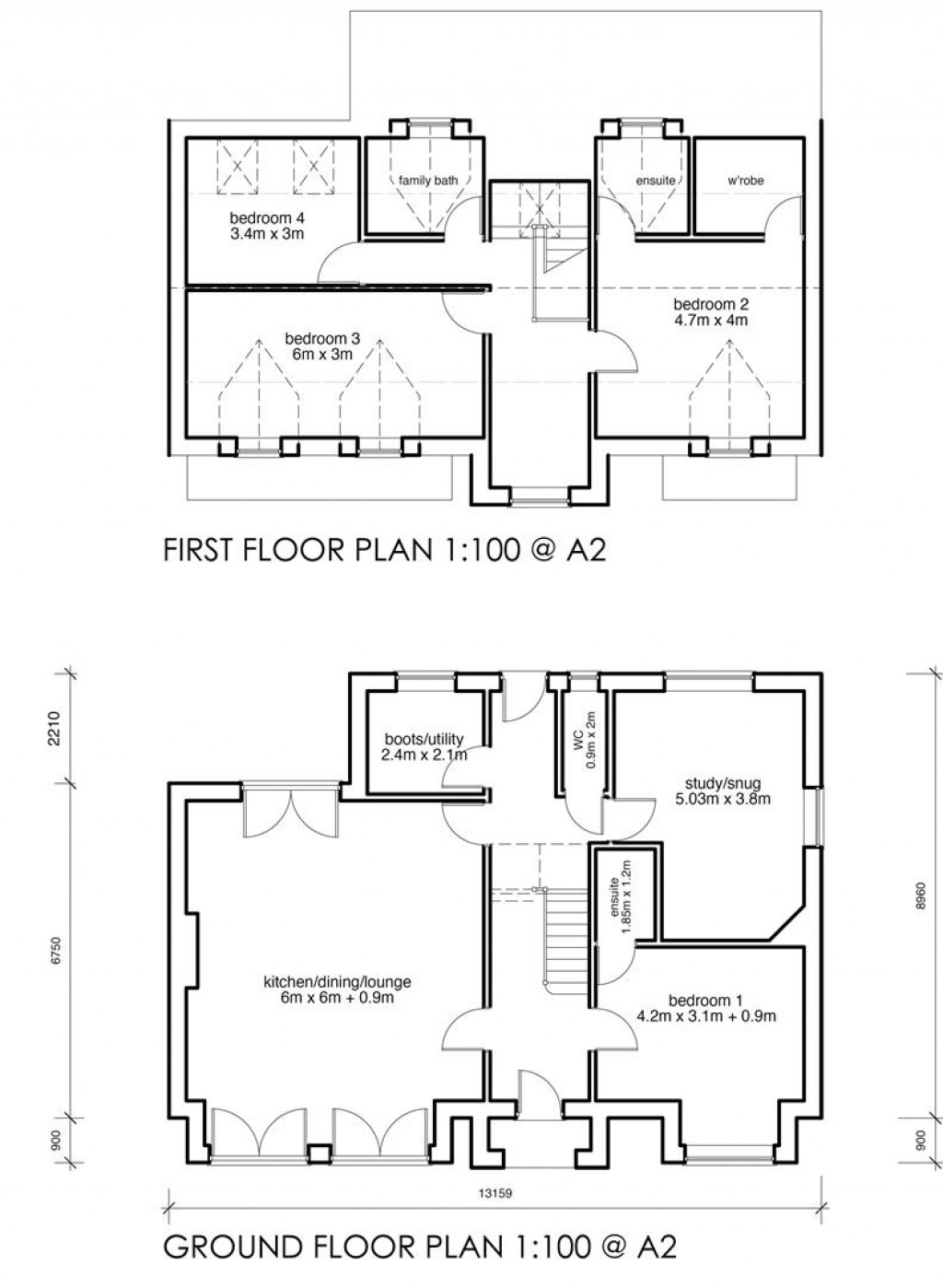 Floorplans For Bunts Lane, Seaton