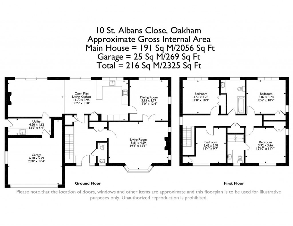 Floorplans For St. Albans Close, Oakham, Rutland