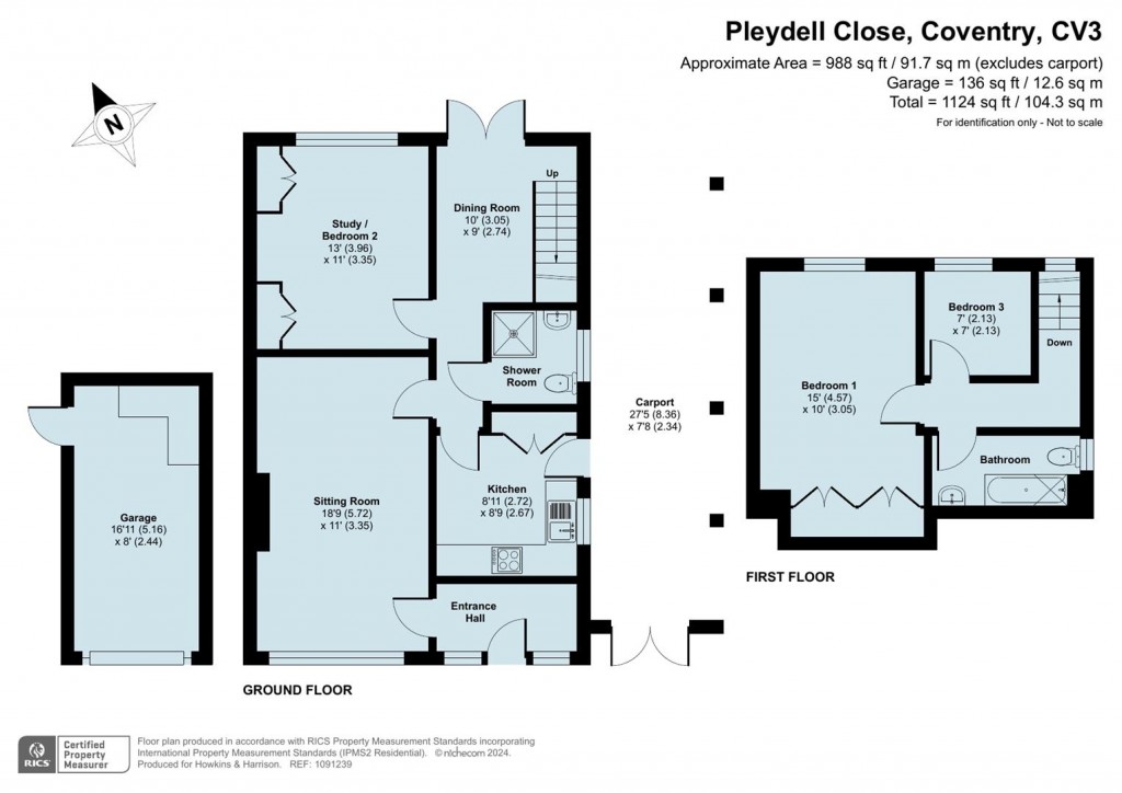 Floorplans For Pleydell Close, Coventry