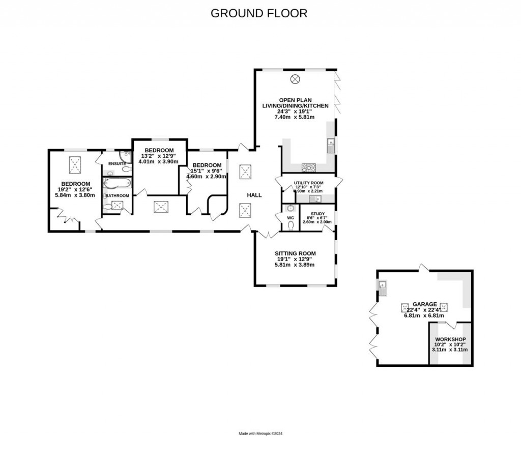Floorplans For Ashdown Barn, Wilbarston, Market Harborough