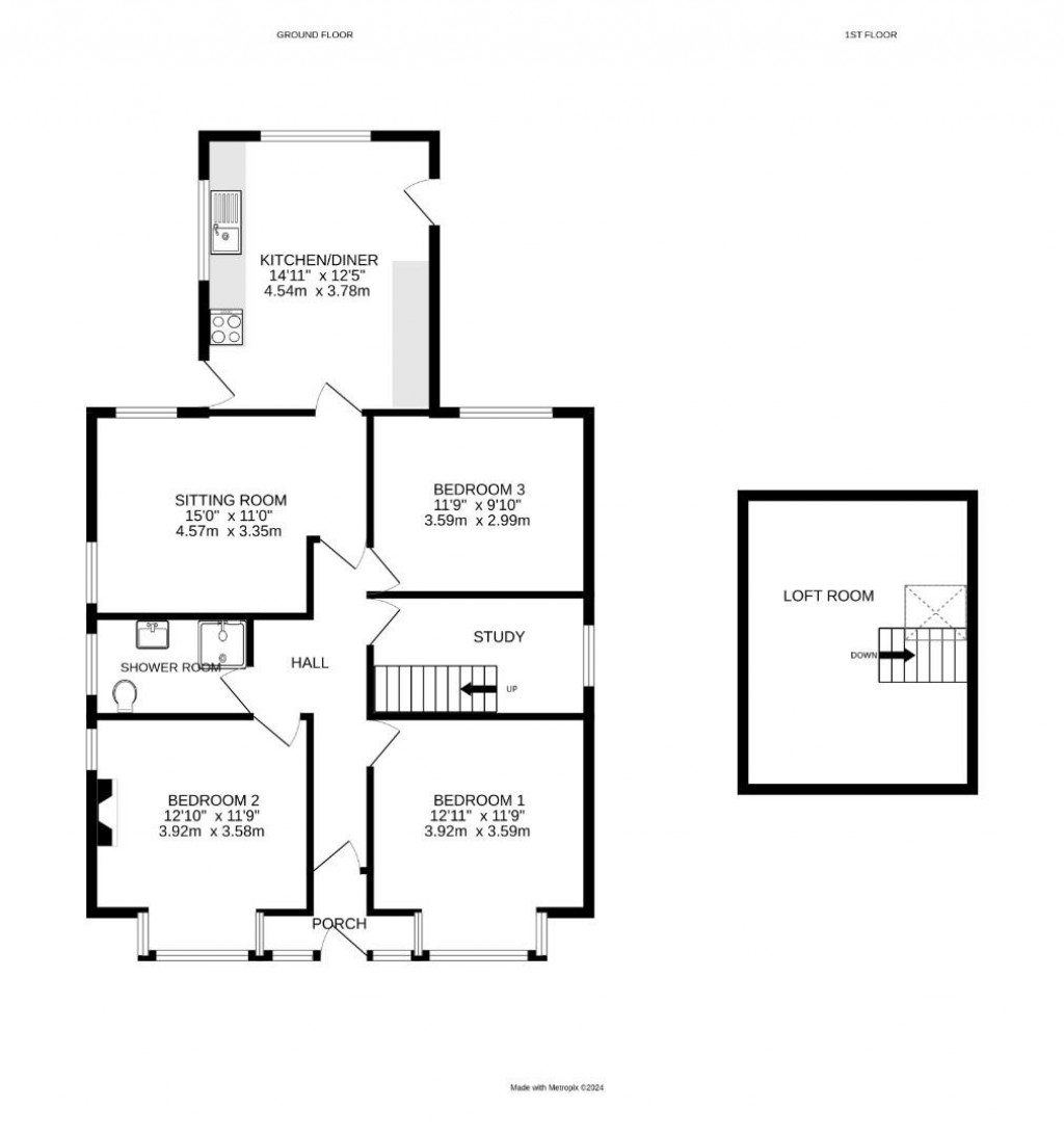 Floorplans For Oakland Avenue, Rushey Mead, Leicester