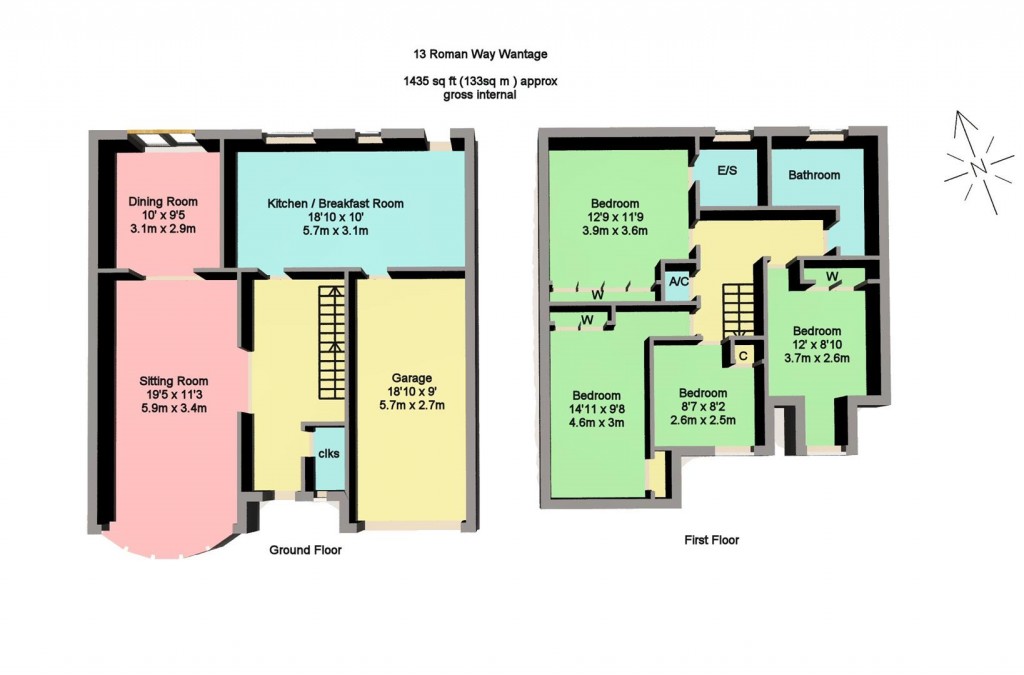 Floorplans For Roman Way, Wantage, Oxfordshire, OX12