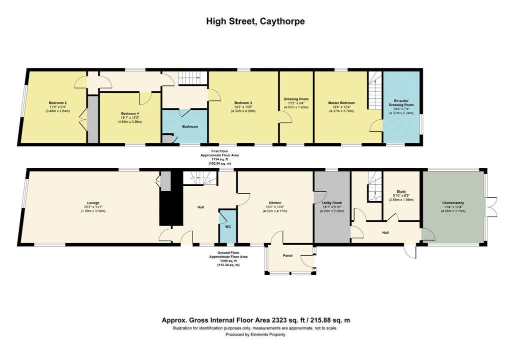 Floorplans For High Street, Caythorpe, Grantham