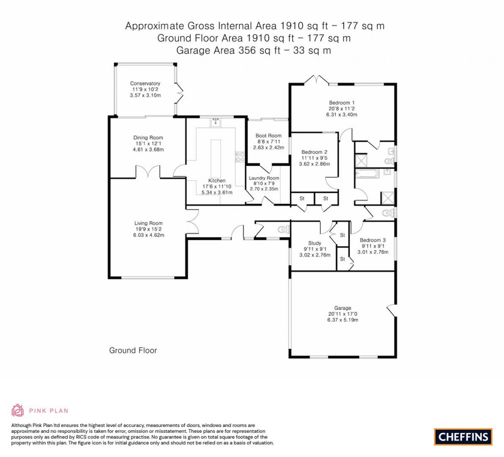 Floorplans For West Drive, Highfields Caldecote