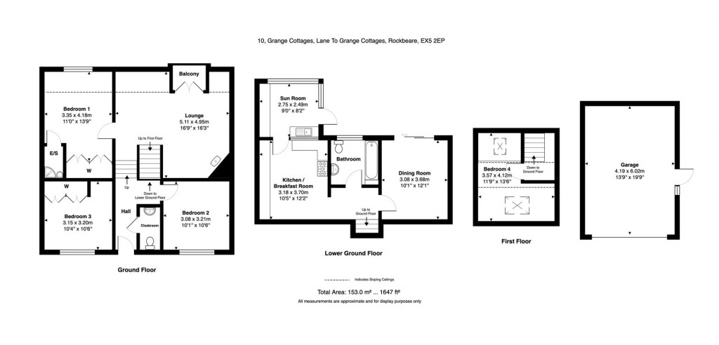 Floorplans For Grange Cottages, Rockbeare, Exeter