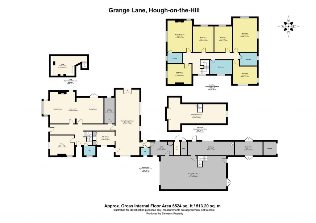 Floorplans For Hough Grange, Hough-On-The-Hill, Grantham