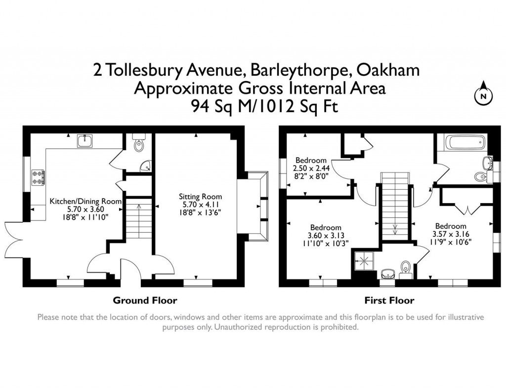 Floorplans For Tollesbury Avenue, Barleythorpe, Rutland
