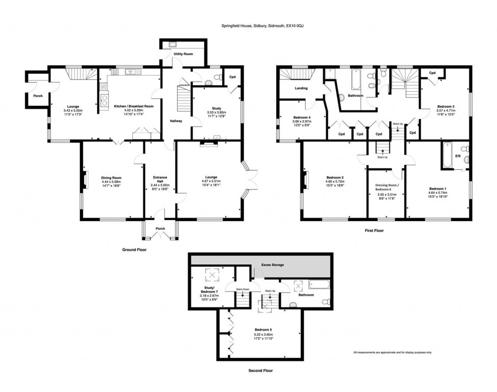 Floorplans For Sidbury, Sidmouth